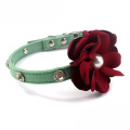 Printing Fashion Pet Lead Knitting Flower Leather Dog Collars